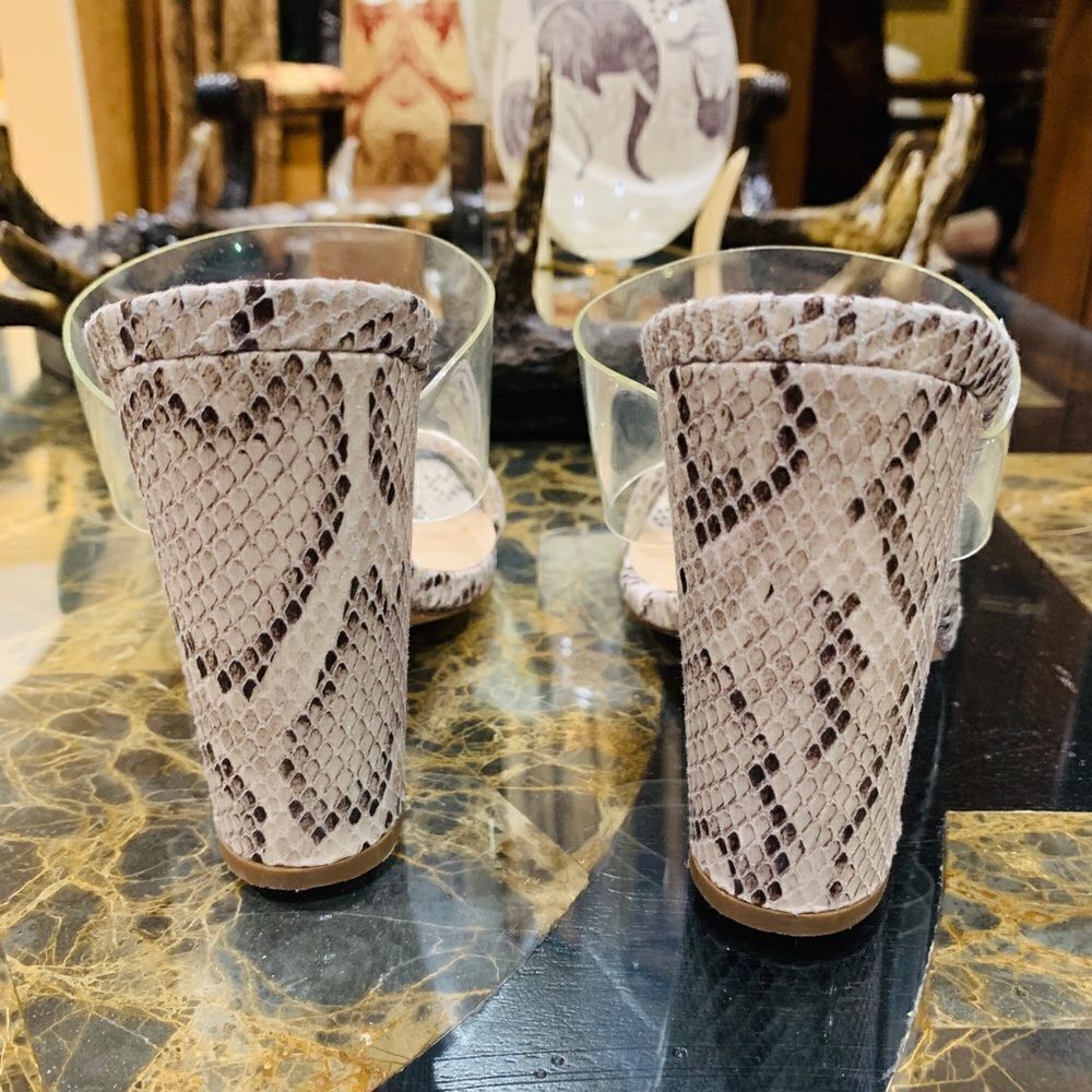 Snakeprint Block Heeled Opentoedmules - image 4